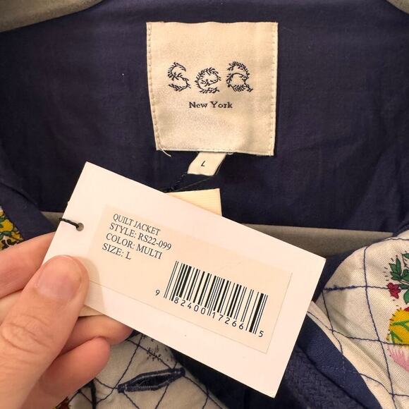 NWT Sea New York Pippin Quilted Floral Patchwork Cropped Jacket Size Large - Picture 12 of 14